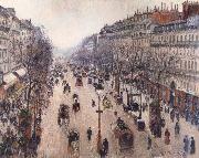 Camille Pissarro Boulevard Montmartre,morning cloudy weather oil